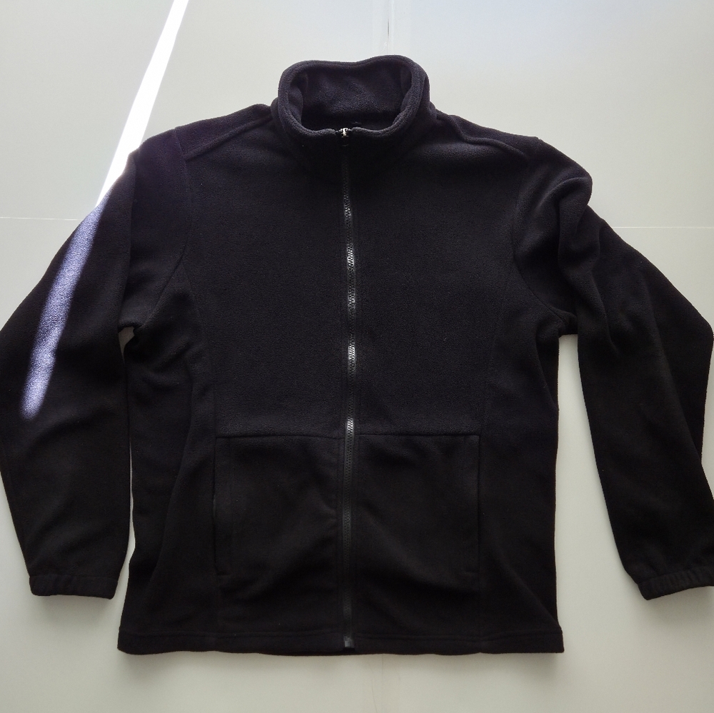 Private Label Black Lightweight Fleece Jacket Men's Large Used Good Condition